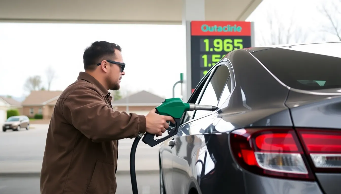 ガソリン価格の上昇に悩む家庭が、燃料費の予算を見直しているシーン