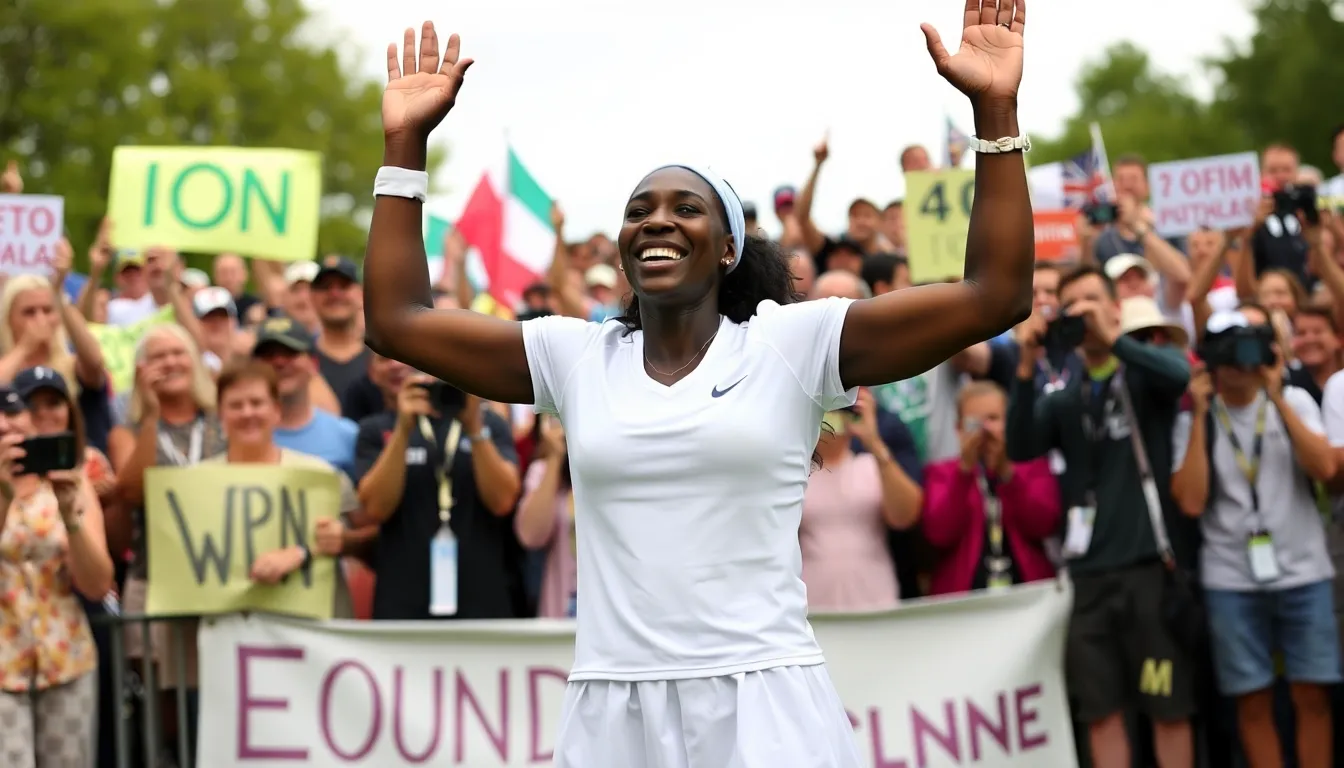 Venus Williams looks dejected on the court after suffering her tenth consecutive singles loss at the 2023 US Open, where she was defeated by Coco Gauff in the first round.