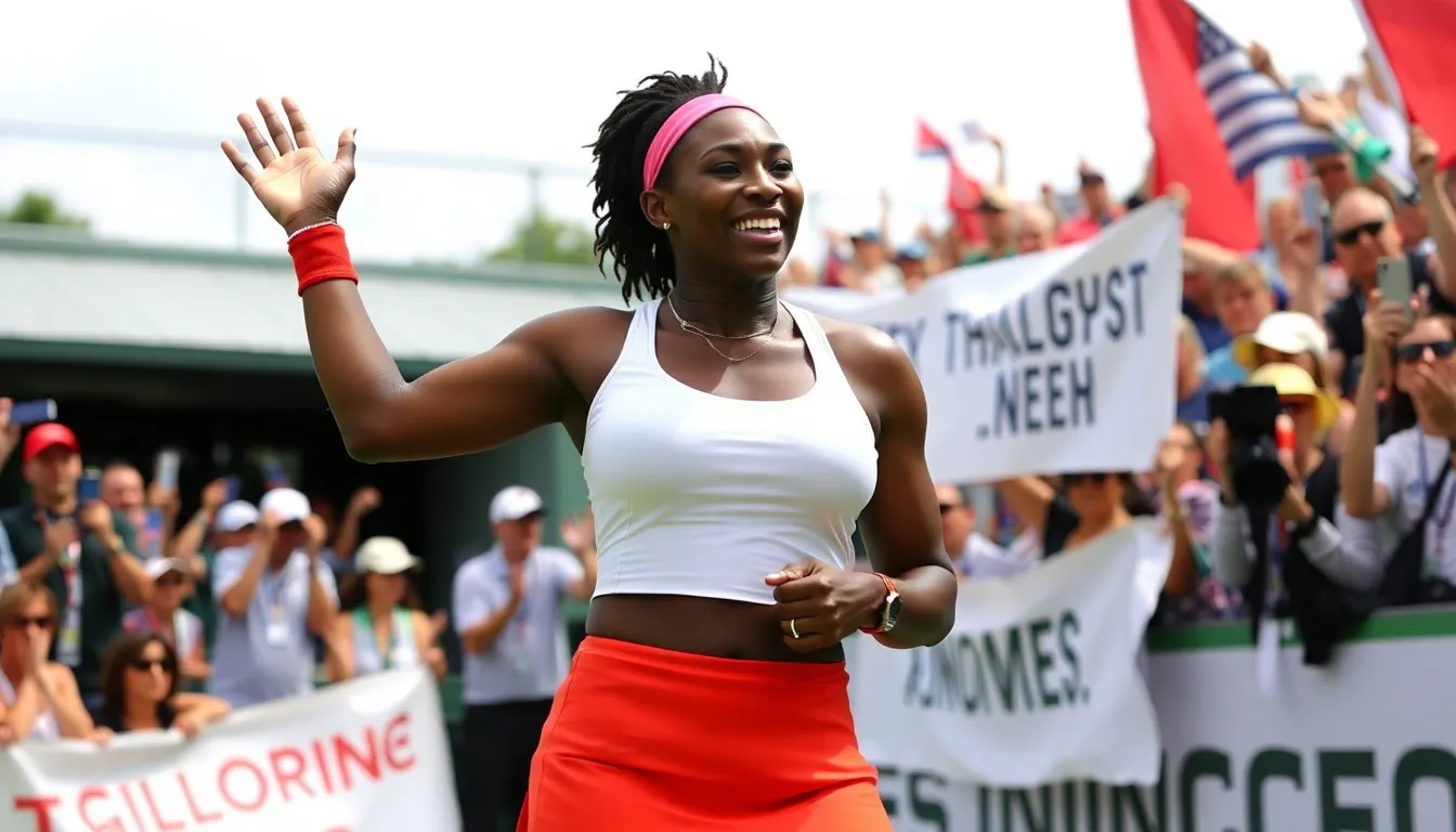 A young player celebrates a victory over Venus Williams, symbolizing the shift in the competitive landscape of women's tennis as new talents emerge