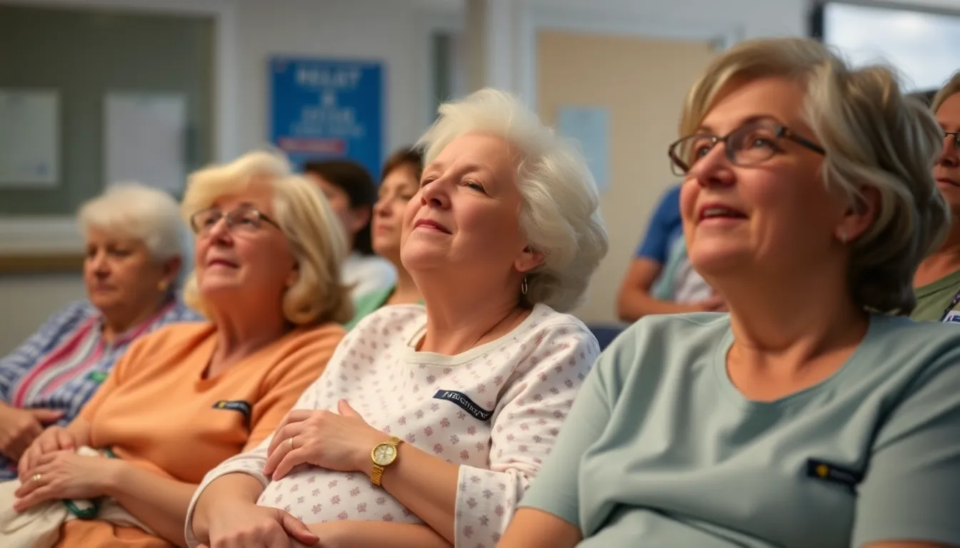 A bustling hospital environment where staff efficiently manage patient care, reflecting the positive changes brought by the reduction in waiting lists