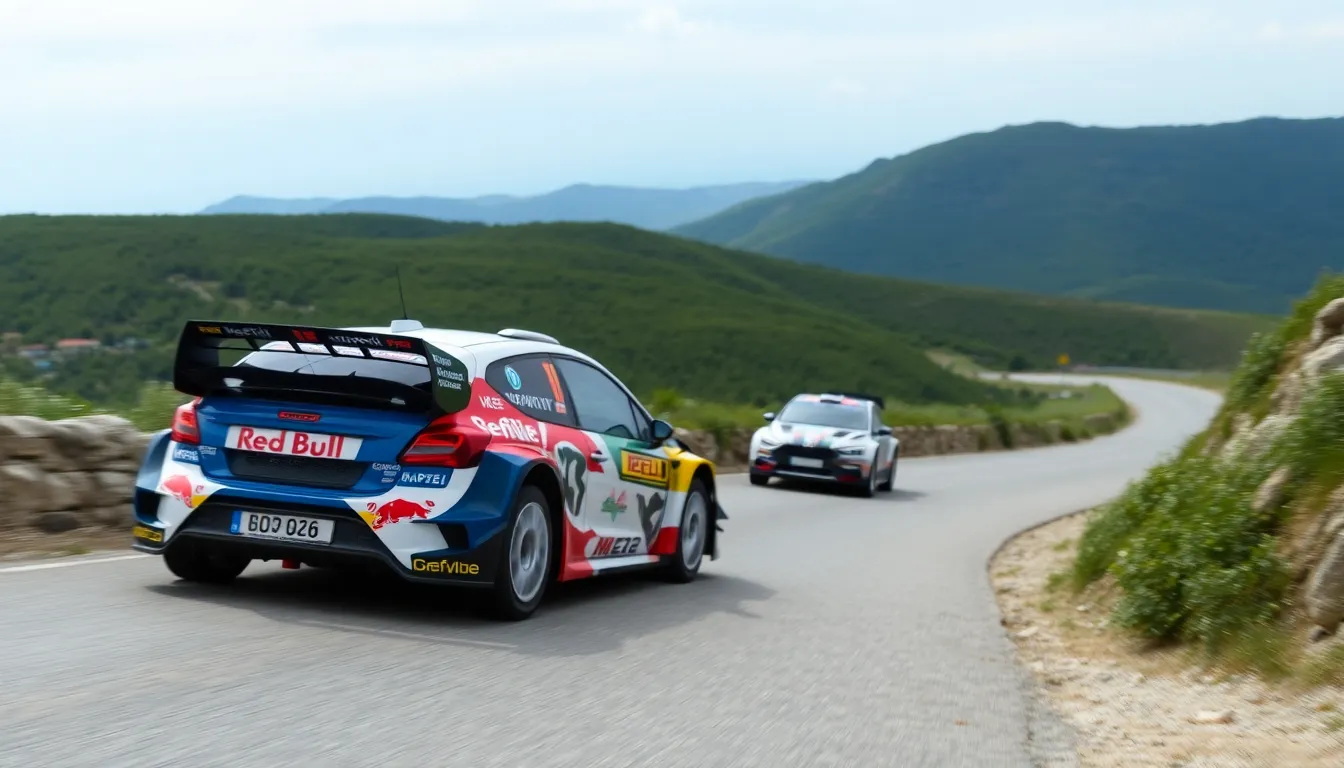 WRC 크로아티아 랠리에서 자동차 애호가들이 열광하며 경기를 관람하는 모습