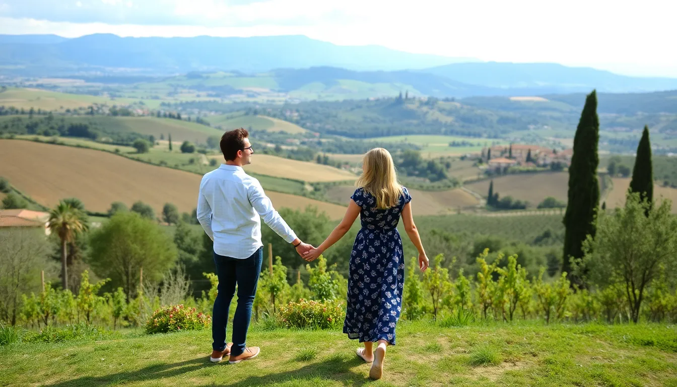 A charming Tuscan village, with its rustic architecture and inviting streets, serves as a vibrant setting where friendships and relationships flourish