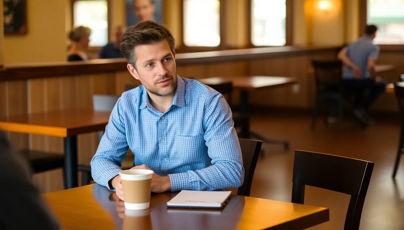 Adam Scott sits in a brightly lit studio, speaking thoughtfully into a microphone while discussing the potential changes to the tone of Parks and Recreation in light of contemporary political events.
