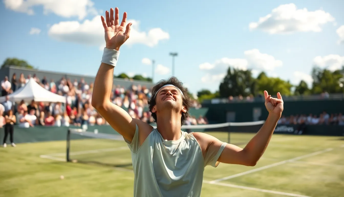 Fans expressing their excitement and disbelief as they witness Baptiste's remarkable comeback in a highstakes tennis match