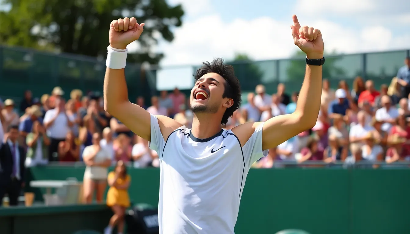 Baptiste showcasing her resilience and skill on the court, embodying the spirit of emerging talent challenging established stars in women's tennis