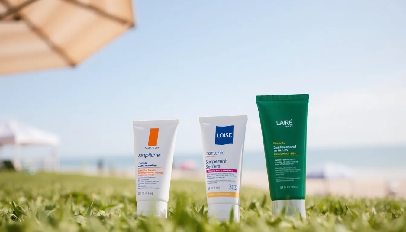 A closeup of various sunscreen tubes arranged artistically, highlighting the innovative formulations and modern designs that cater to a new generation of environmentally conscious consumers