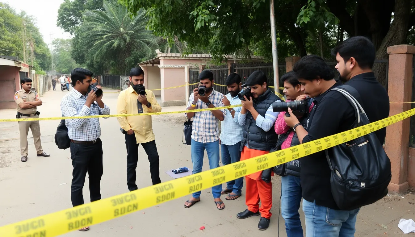 Supporters of the Bharatiya Janata Party clash with opposition party members in a chaotic scene marked by violence and unrest following the recent elections.