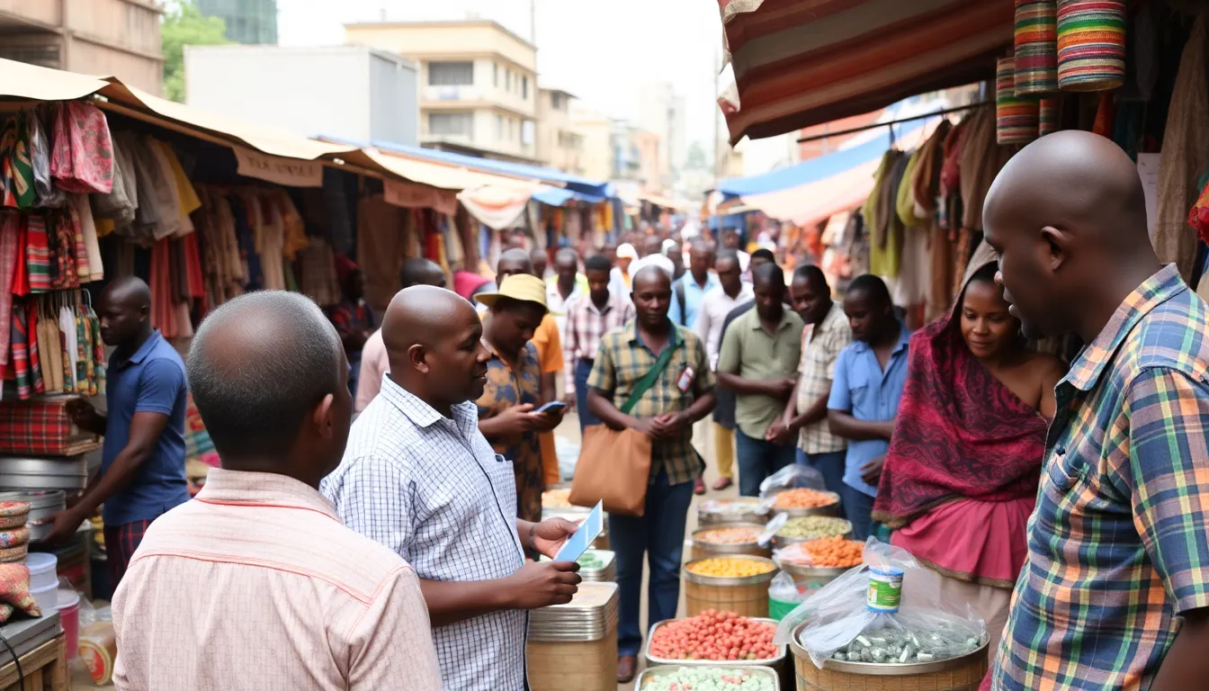 African exporters showcasing their goods at a trade fair, eager to access the newly opened Chinese market