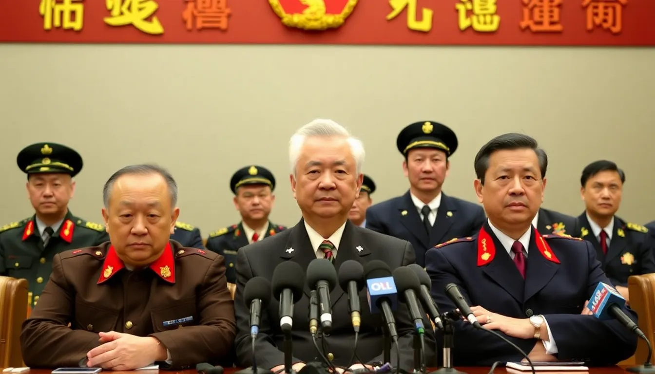 A press conference in Beijing reveals the Chinese government's announcement of suspended death sentences for two former defense ministers amid a crackdown on corruption.