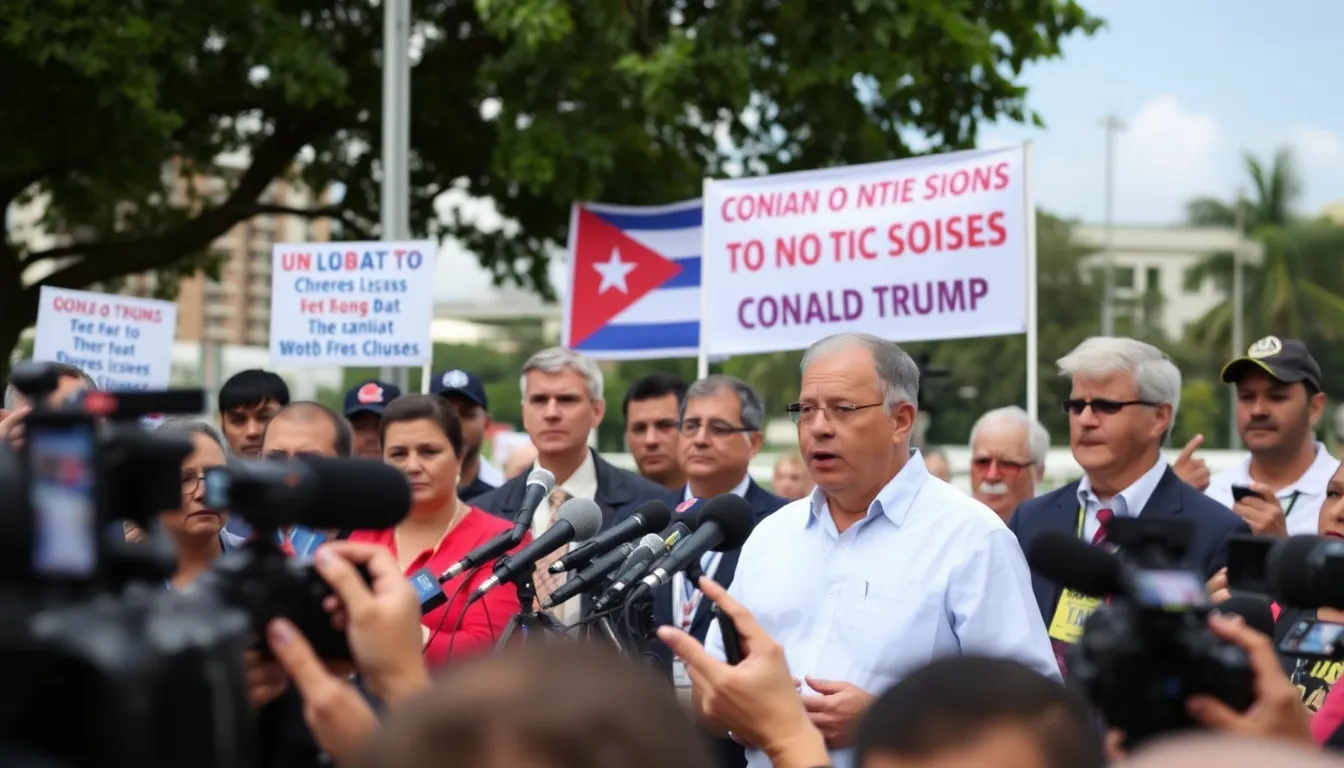 Cuban officials hold a press conference to denounce the new U.S. sanctions, expressing concerns about their impact on the island's economy and citizens.