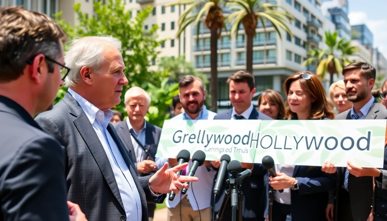 Sir David Attenborough speaks at a panel discussion during the Green Film Festival in Los Angeles, emphasizing the importance of sustainability in the film industry.