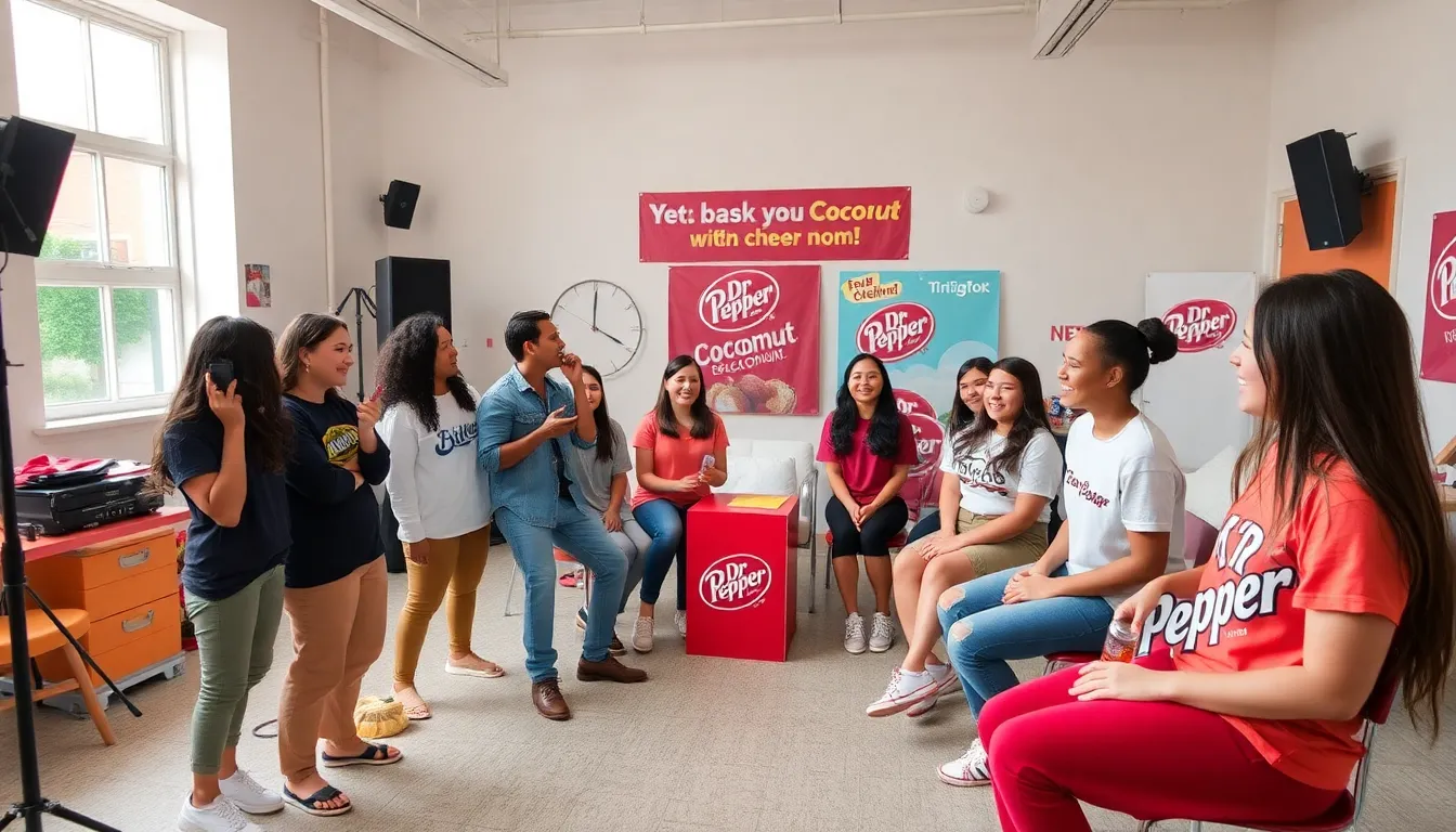 A dynamic TikTok clip capturing the essence of modern marketing, where creativity and storytelling engage a younger audience, promoting the Creamy Coconut revival