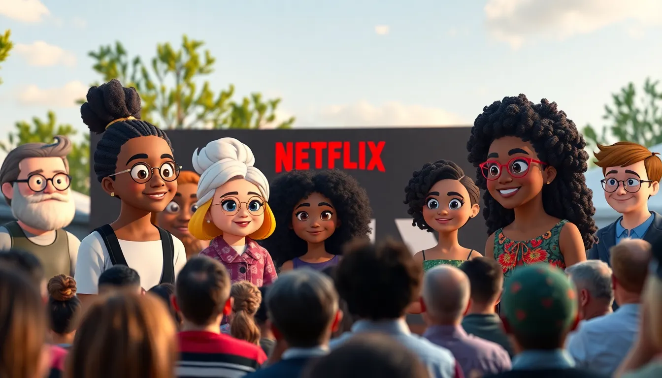 A scene from the animated film Swapped shows colorful characters engaged in a whimsical adventure, highlighting the film's themes of identity and friendship.
