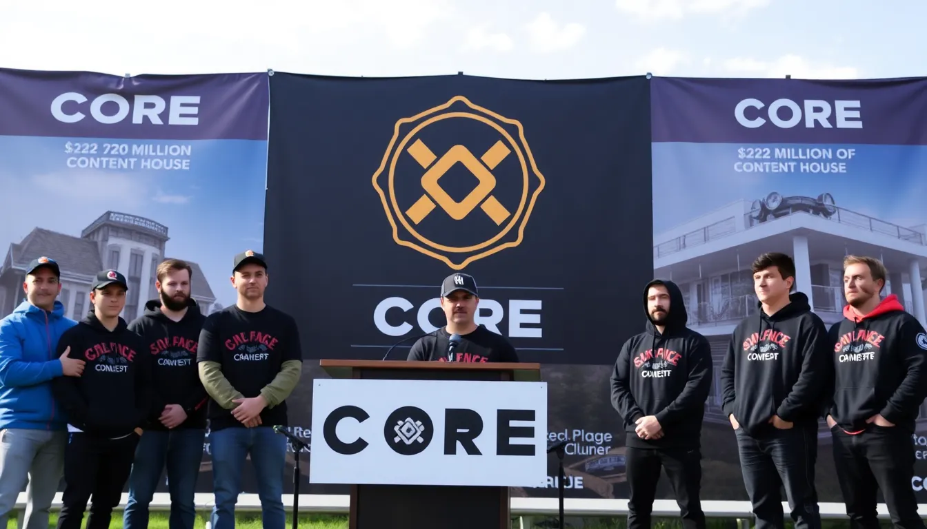 The exterior of the million content house, symbolizing a new era in gaming and content creation with its contemporary architecture and inviting atmosphere