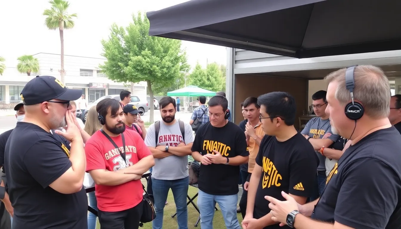 Fnatic's esports team members gather for a strategy meeting, discussing recent roster changes and upcoming tournament preparations.