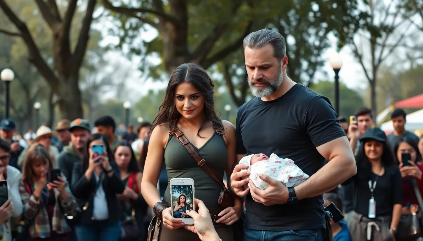 An engaging scene depicting Lara Croft navigating the challenges of motherhood while maintaining her adventurous spirit, showcasing her strength and resilience