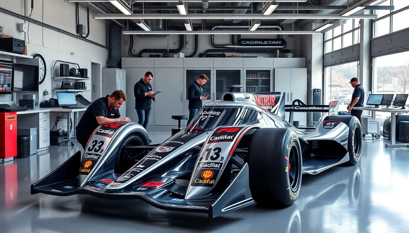 Cadillac representatives unveil their Formula 1 racing plans at a press conference, highlighting the brand's commitment to innovation and sustainability in motorsport.