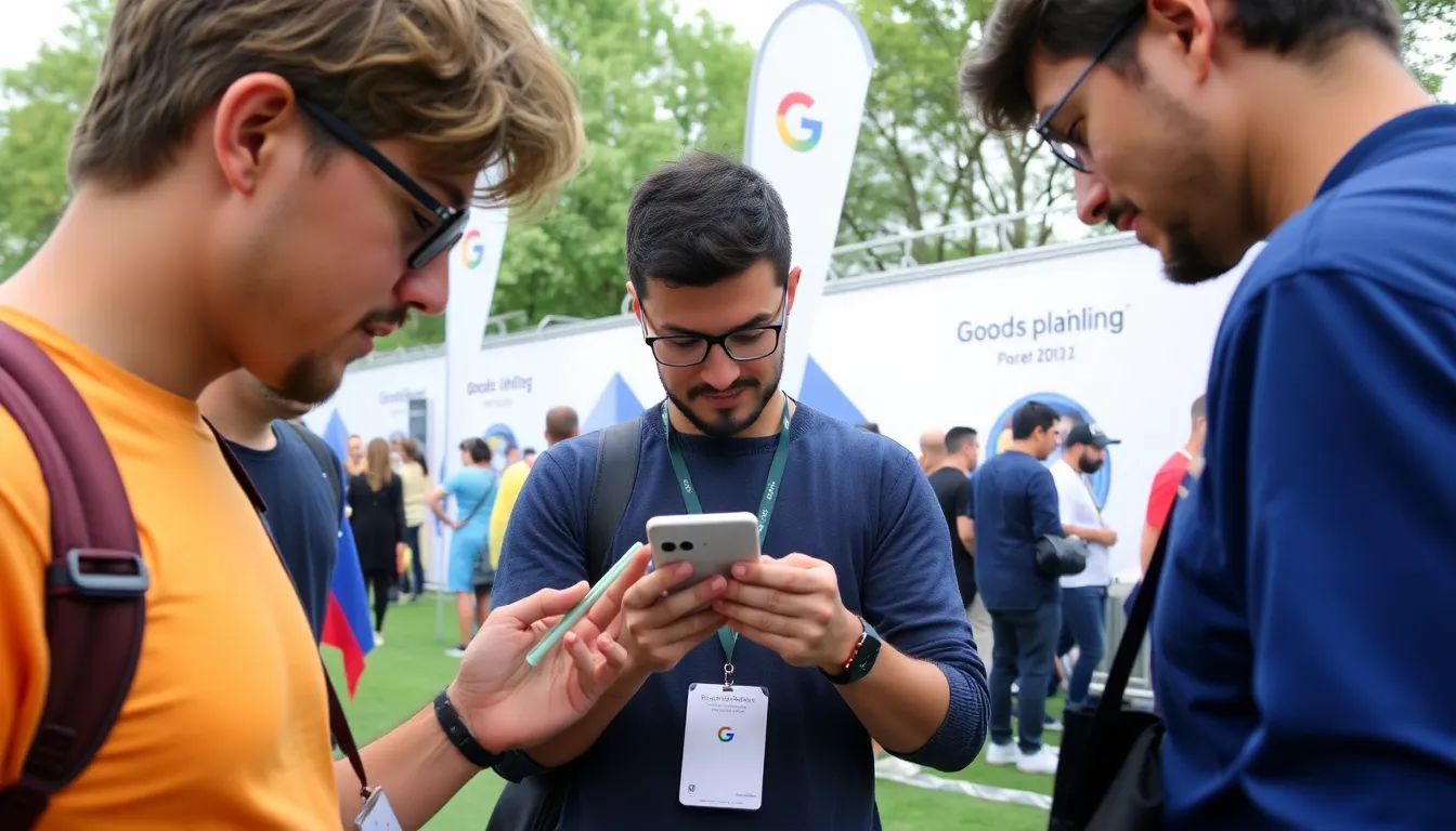 A consumer examines the Google Pixel 10a at a tech store, comparing its features with other budgetfriendly smartphones on display.