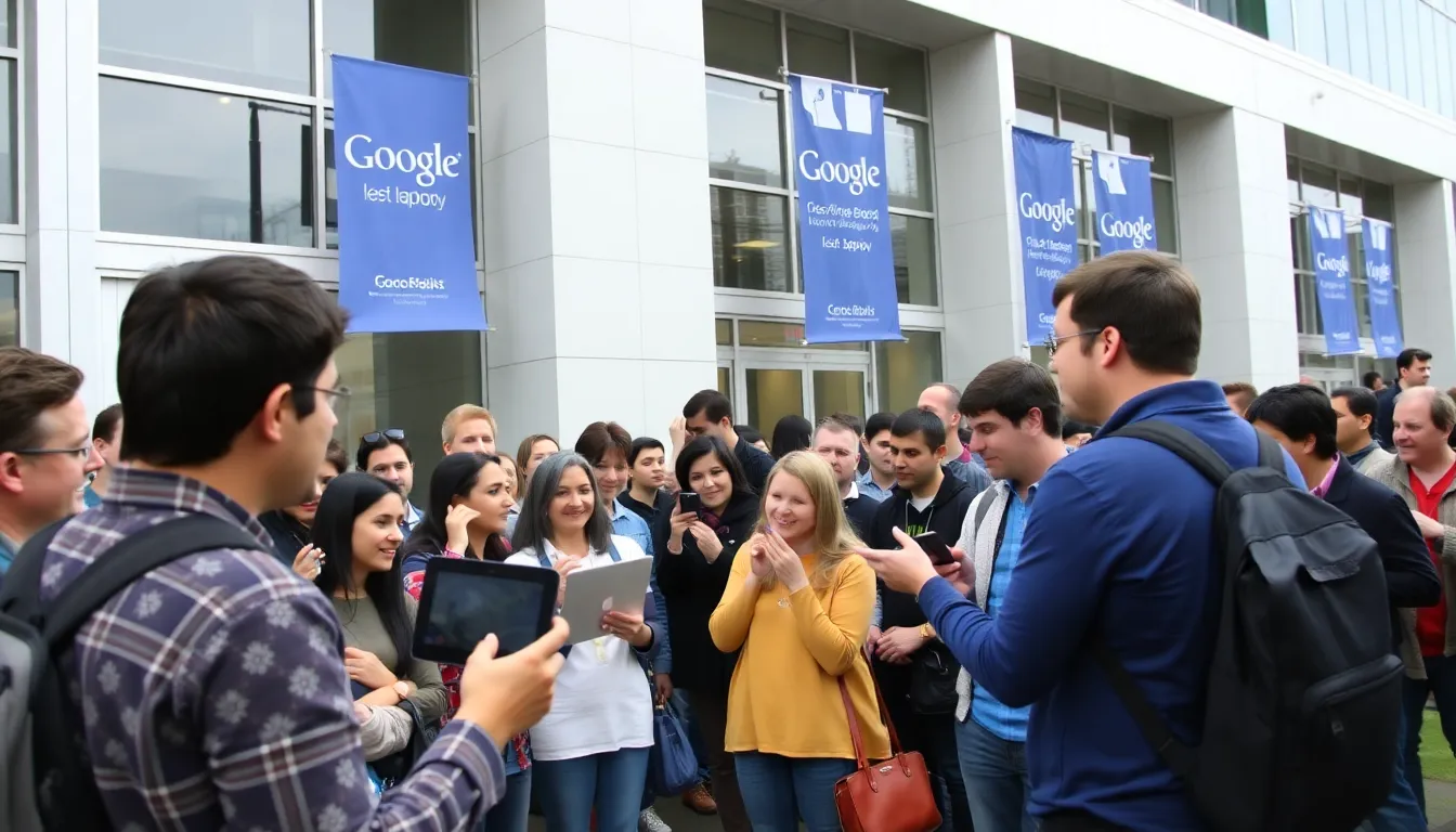 Users engage with the Googlebook's new operating system, experiencing a unique interface designed to enhance productivity and streamline workflows