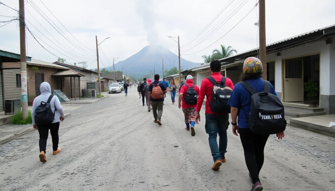 地元当局が登山者の安全を確保するために救助活動を行っているシーン