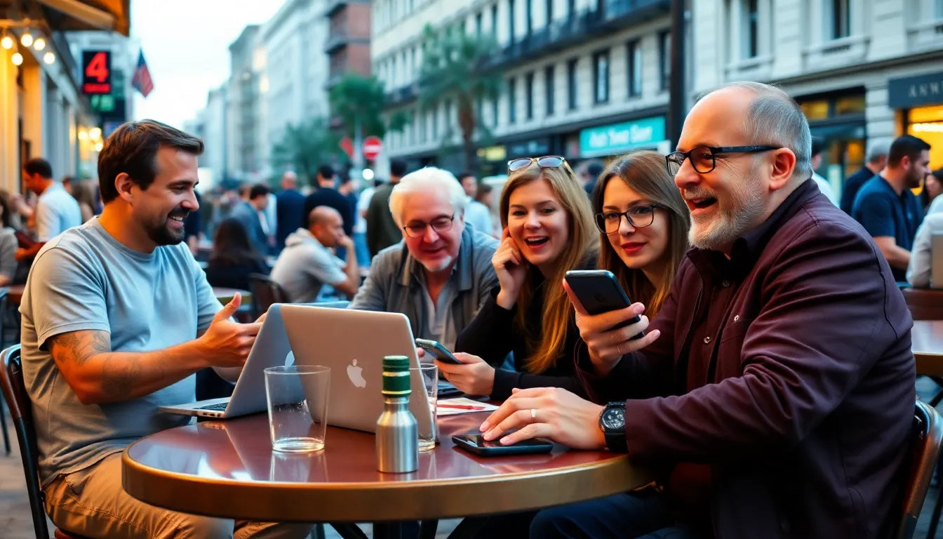 A group of film enthusiasts gathers around a computer, excitedly discussing Larry David's recently leaked unmade script from the 1980s.