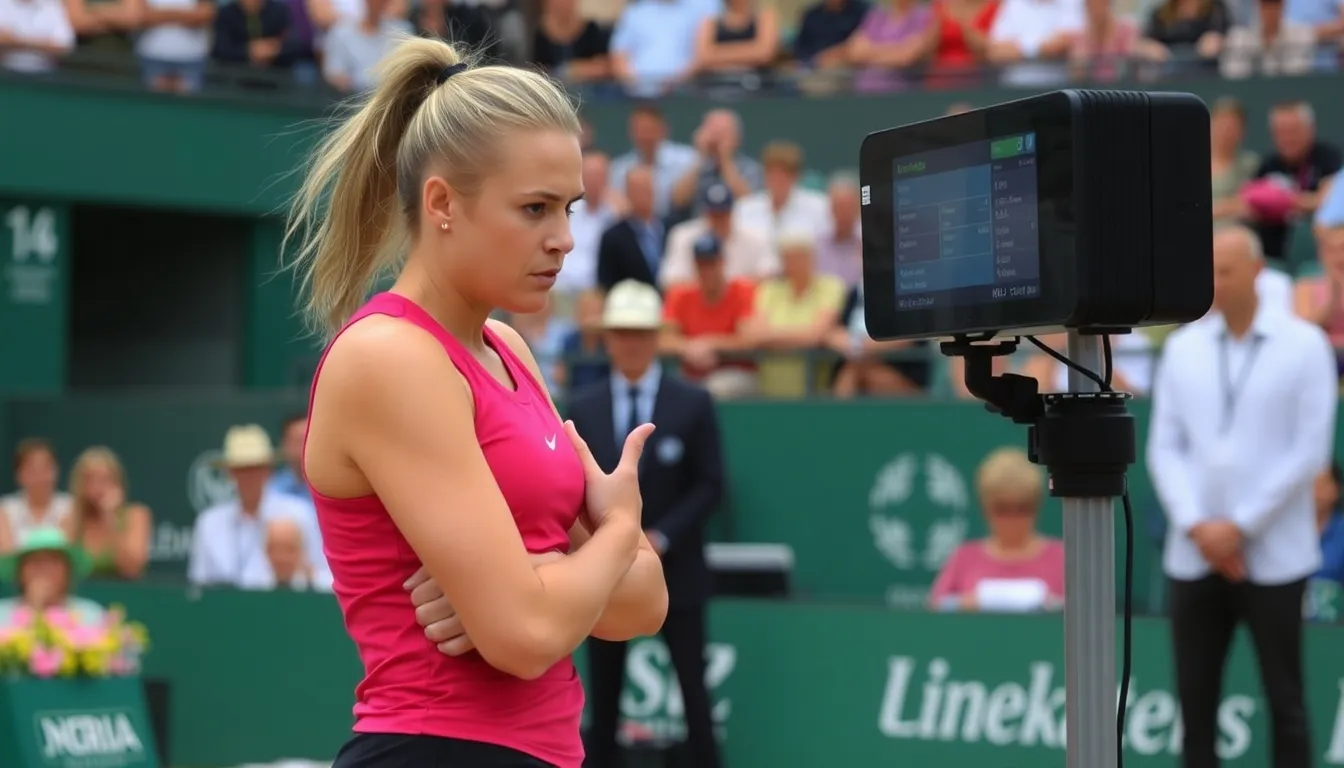 A view of the advanced electronic linecalling technology in use at the Madrid Open, showcasing the highspeed cameras designed to enhance officiating accuracy