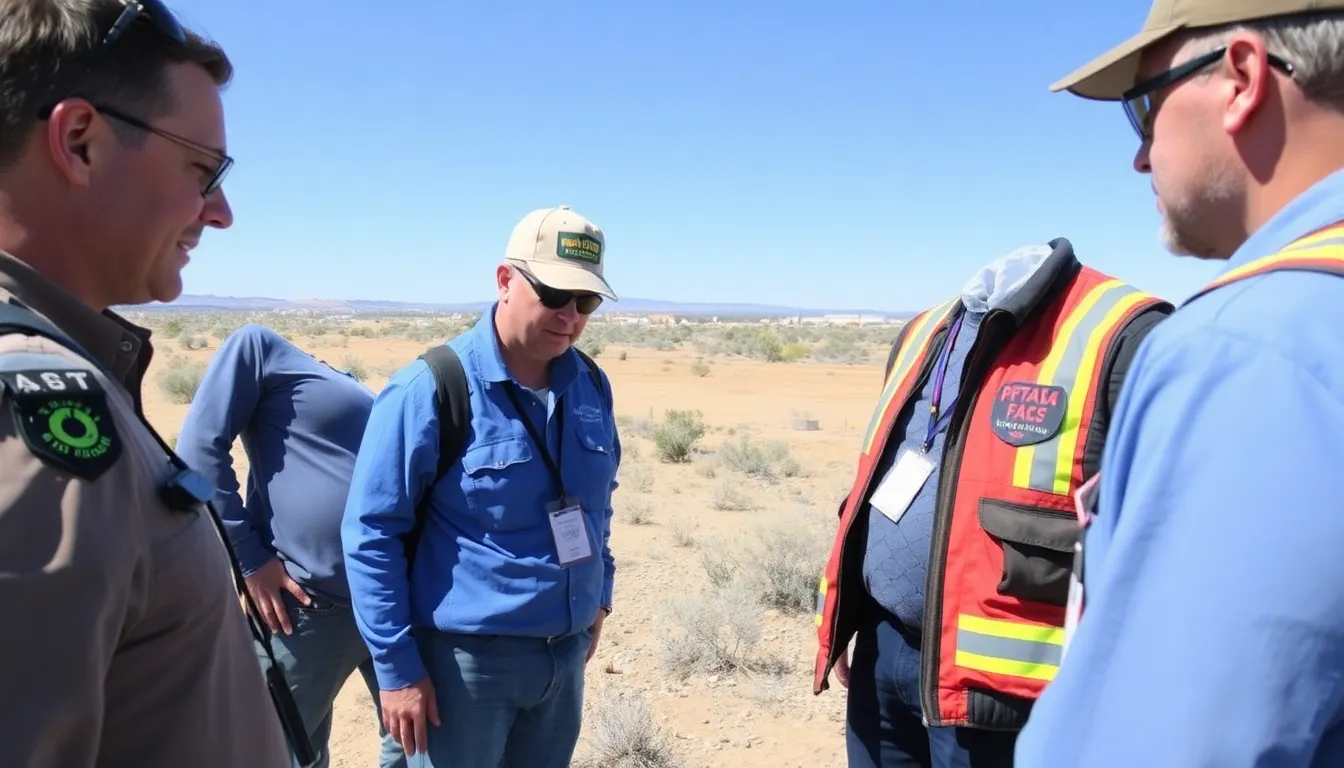 A group of environmental activists holds signs demanding action as they gather outside a military base in New Mexico, highlighting concerns over water contamination from forever chemicals.