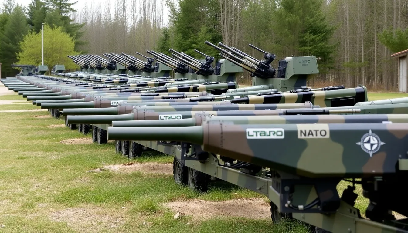NATOの軍事演習中にルーマニアの港で武器が積み込まれる光景