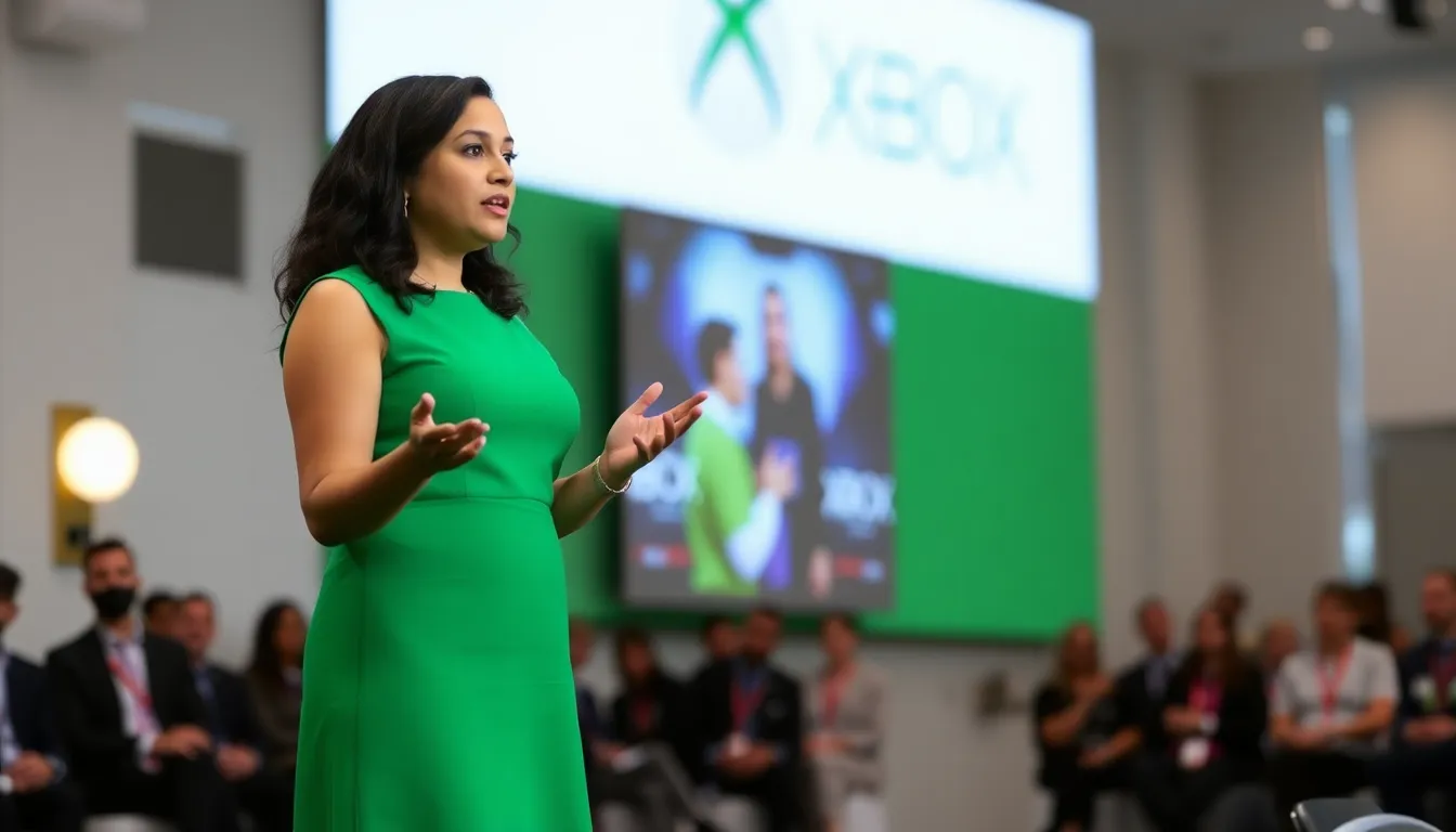 Asha Sharma, the new head of Xbox, speaks at a press conference about the potential collaboration with Discord to enhance the Game Pass experience for gamers.