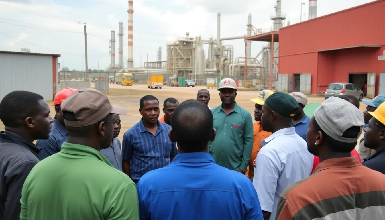 Aerial view of the Nigerian refinery, illustrating its crucial role in the global supply of jet fuel amidst ongoing labor disputes