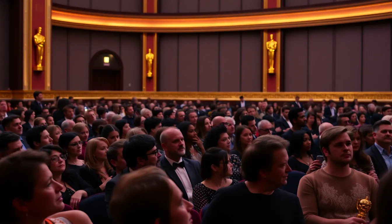 A closeup of an Oscar trophy, showcasing its intricate details and craftsmanship, representing the culmination of hard work in the film industry