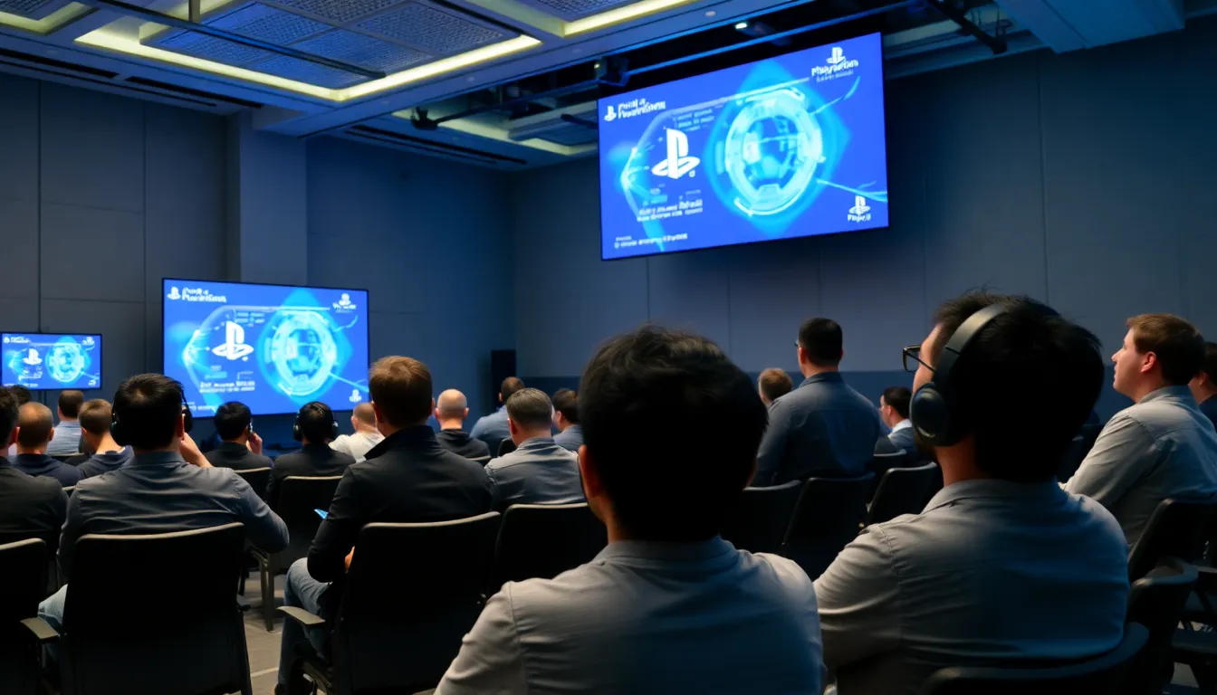 ゲーム開発者がデータ分析を用いてリアルタイムでフィードバックを受け取るシーン