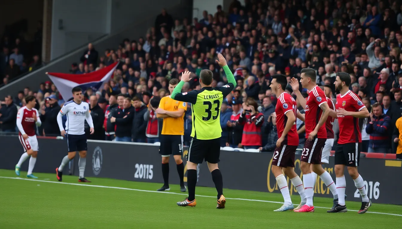 Rangers players showing their frustration and disbelief after the late penalty call during the crucial match