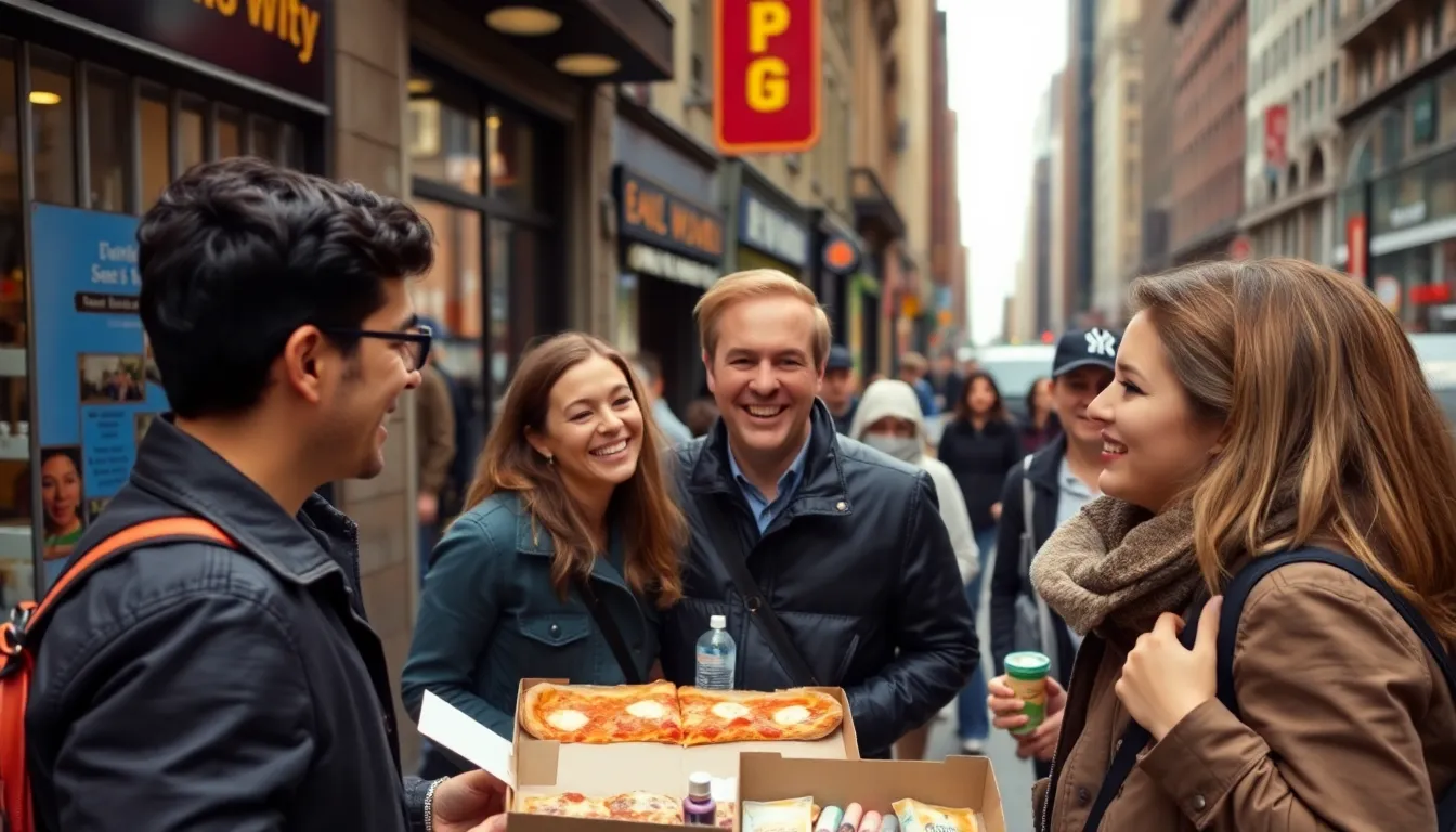 Influencers sharing their experiences on social media, highlighting the fusion of gaming culture and food through the purchase of pizza for digital rewards
