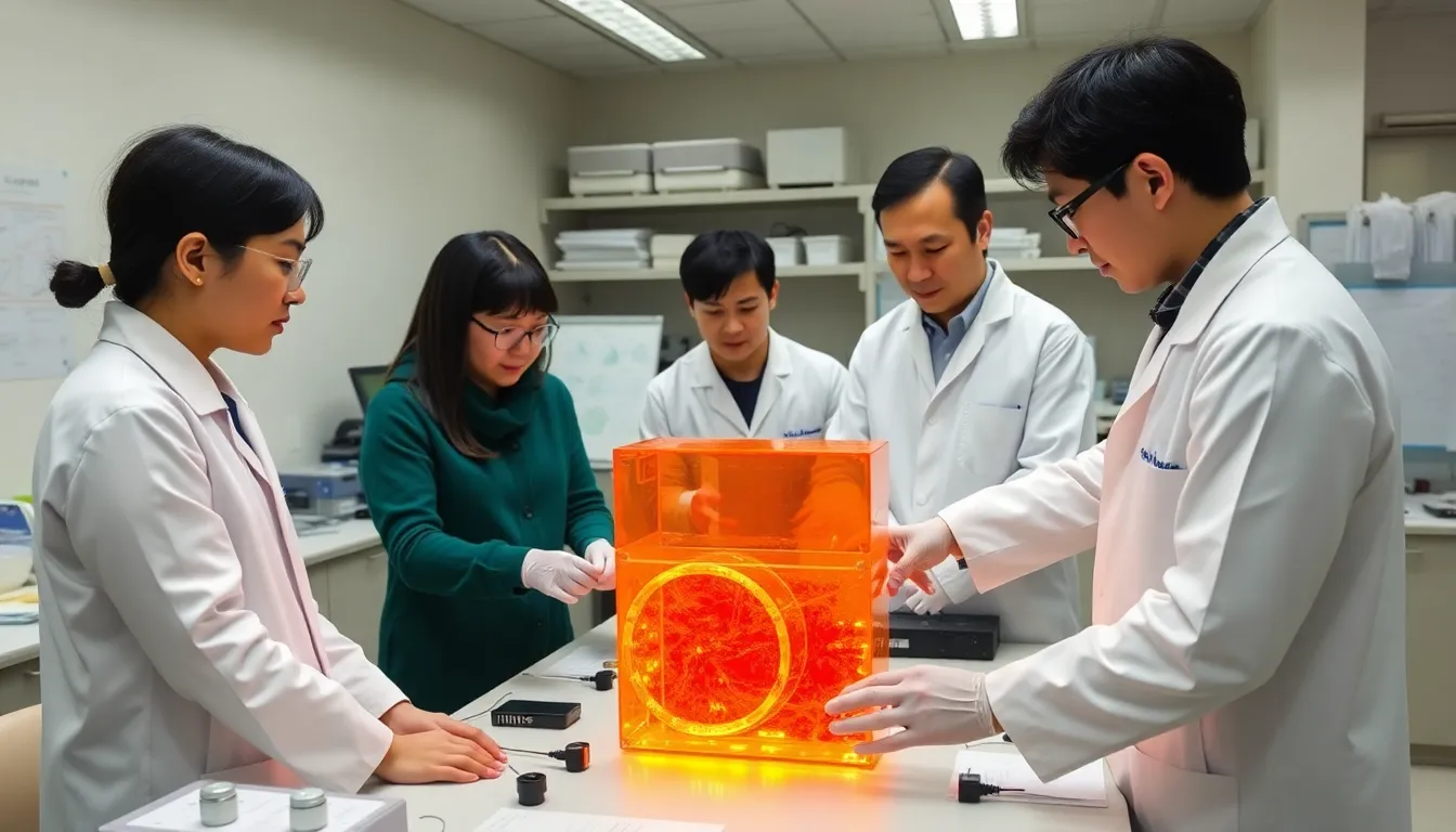 A diverse group of stakeholders, including scientists and energy company representatives, engaged in discussion, reflecting the collaboration necessary to advance innovative energy storage solutions inspired by sunburn