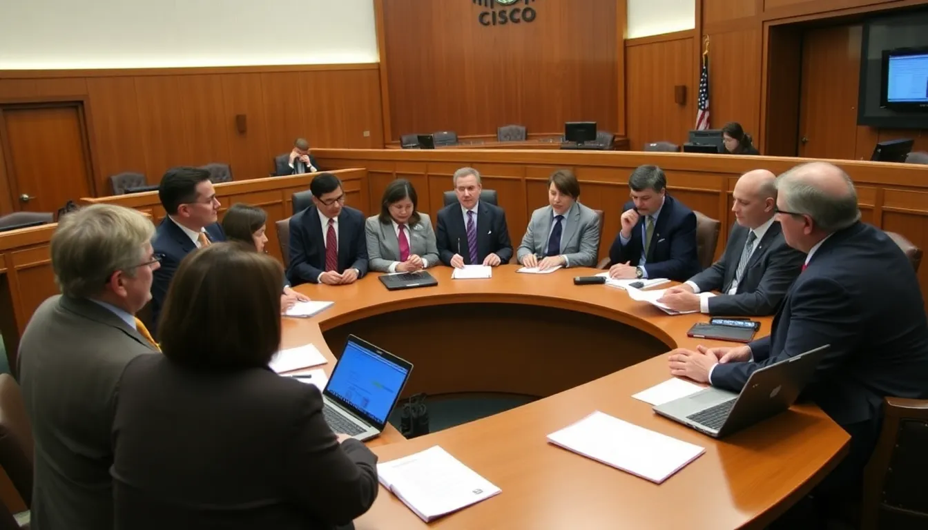 A visual representation of Cisco's technology, symbolizing the company's controversial role in the context of human rights abuses