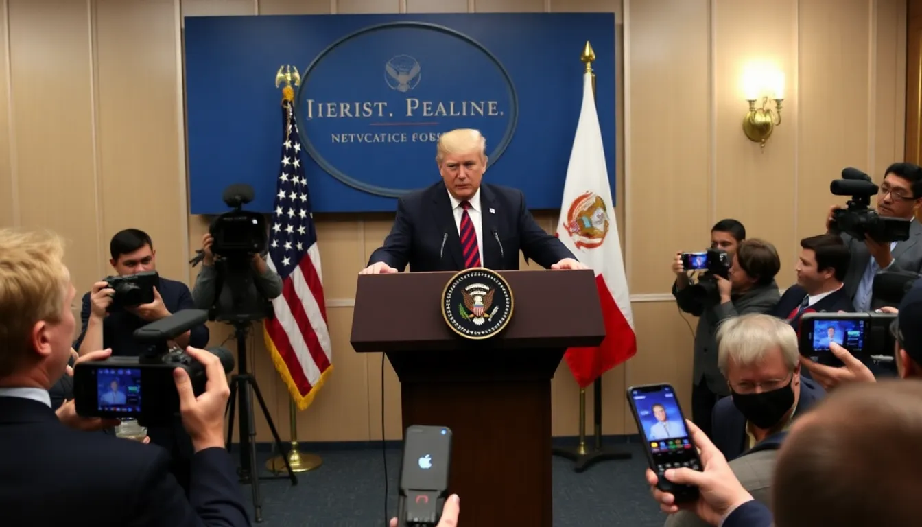 Former President Donald Trump gestures while speaking at a rally, addressing his controversial statements about Iran and the need for diplomacy.