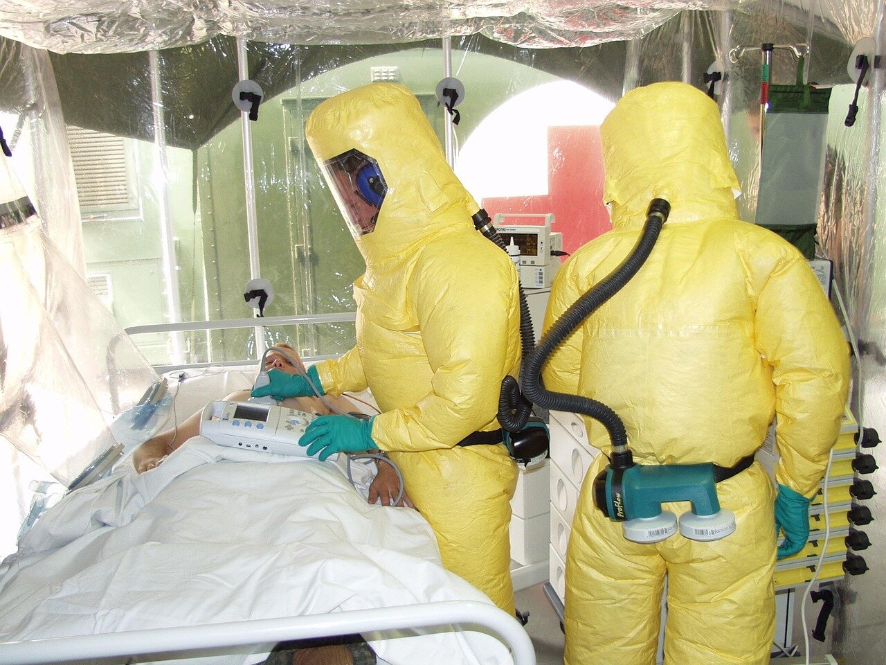 Health workers in protective gear conduct contact tracing in a village in North Kivu, where the latest Ebola outbreak has prompted urgent containment efforts.